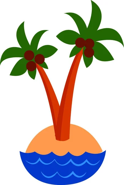 Illustration Einer Wunderschönen Tropischen Insel — Stockvektor