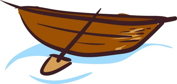 这是一艘小型船只 人们可以在水上旅行 它由帆 桨或发动机 彩色绘图或插图推动 — 图库矢量图片