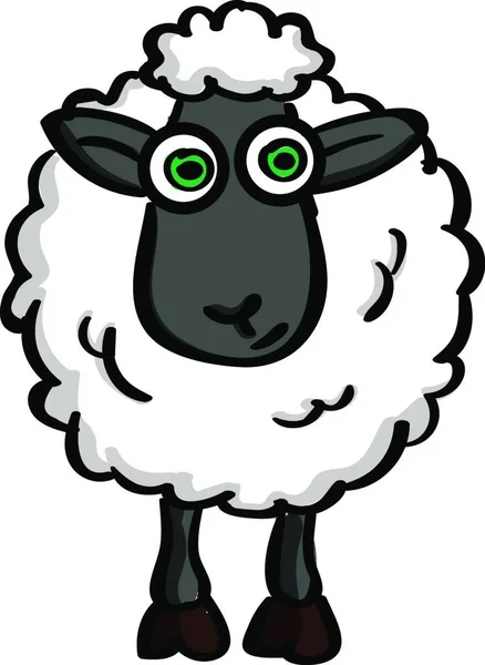 Μαύρο Πρόβατο Ψάθινο Καπέλο — Διανυσματικό Αρχείο