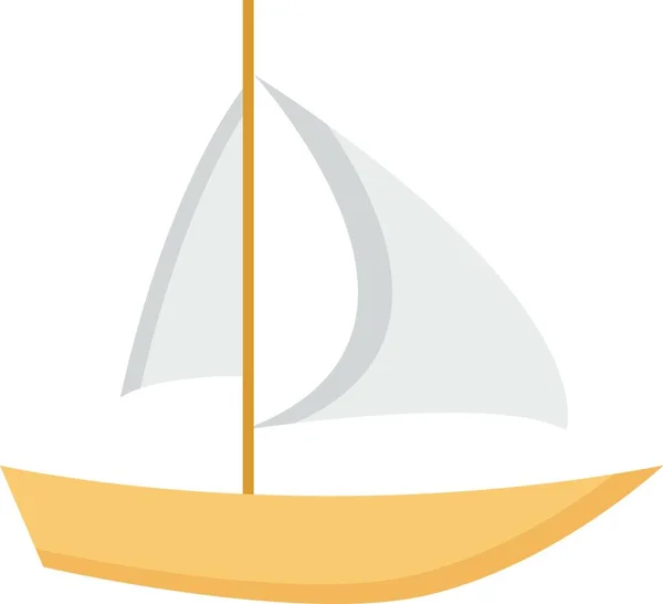 Barca Vela Icona Web Semplice Illustrazione — Vettoriale Stock