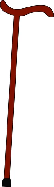 Длинная Палка Изогнутой Ручкой Которая Используется Качестве Опоры Ходьбы Особенно — стоковый вектор