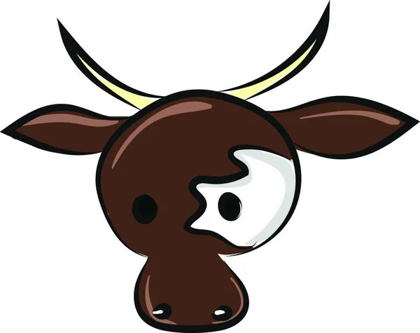 这是牛头的图像 彩色绘图或插图 — 图库矢量图片
