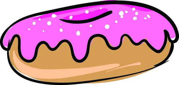 Una Pequeña Torta Dulce Frita Forma Anillo Vector Dibujo Color — Vector de stock