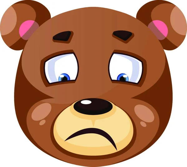 Bear Feeling Sad Illustration Vector White Background — Stock Vector