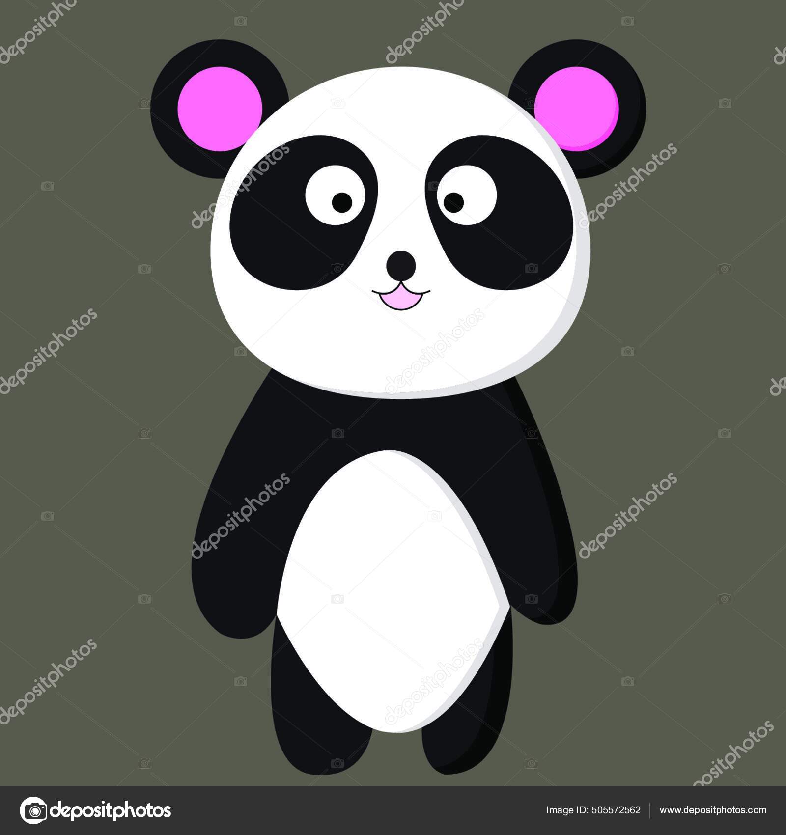 Desenho Animado Panda Feliz Com Grandes Manchas Pretas Nos Olhos imagem  vetorial de PantherMediaSeller© 505572562