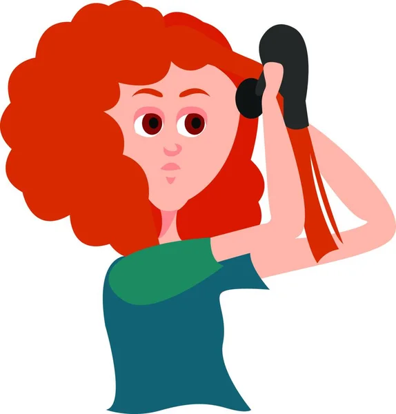 Mädchen Mit Roten Haaren Illustration Vektor Auf Weißem Hintergrund — Stockvektor
