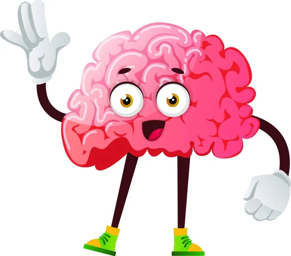 Otak Dengan Kepala Merah Dan Hati Merah Muda Ilustrasi Vektor - Stok Vektor