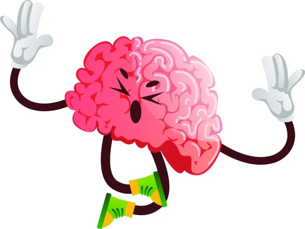 Cerveau Avec Cœur Rouge — Image vectorielle
