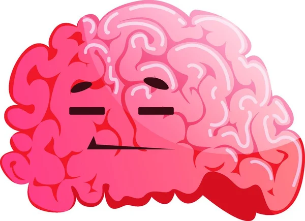 Otak Dengan Hati Merah Ilustrasi Vektor - Stok Vektor