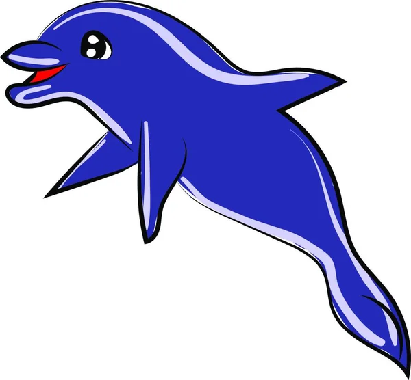 Ballena Azul Con Pico Blanco — Vector de stock