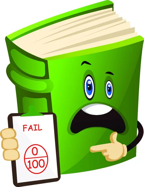Livro Verde Está Mostrando Que Você Falhou Ilustração Vetor Fundo —  Vetores de Stock