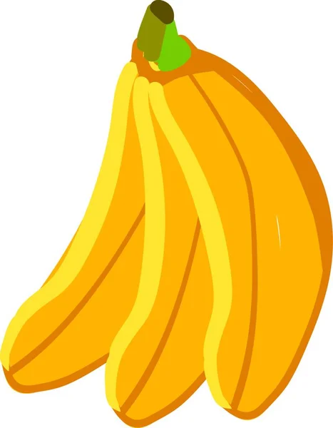 Bunch Golden Bananas Vector Color Drawing Illustration — Stock Vector