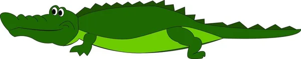 Karikatur Eines Glücklichen Krokodils Vektor Farbzeichnung Oder Illustration — Stockvektor