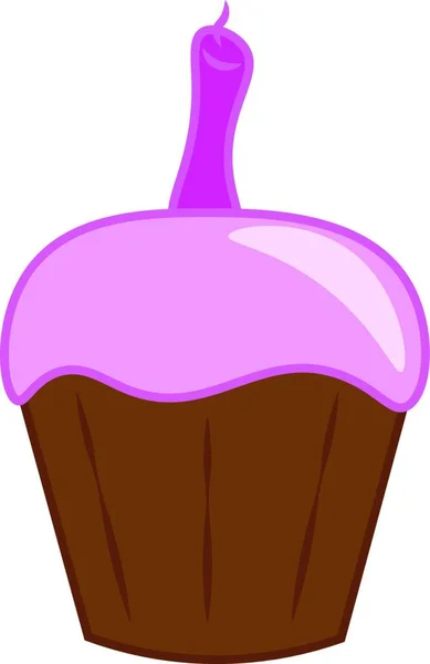 Delicioso Cupcake Púrpura Vector Dibujo Color Ilustración — Archivo Imágenes Vectoriales