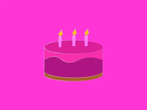 Torta Ikon Születésnapi Szimbólum Vektor Illusztráció — Stock Vector