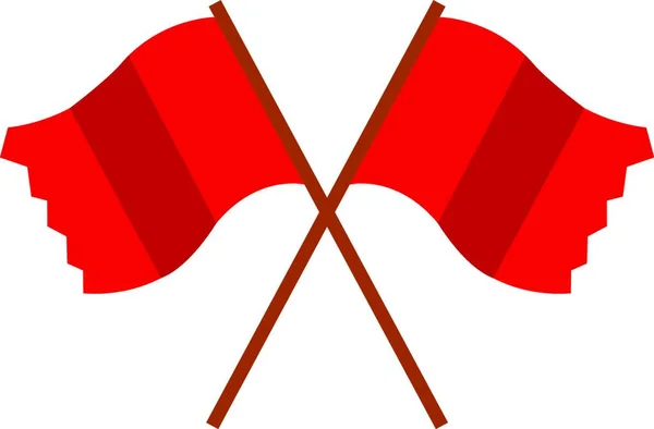 Uma Bandeiras Vermelhas Cruzadas Vetor Desenho Cores Ilustração —  Vetores de Stock