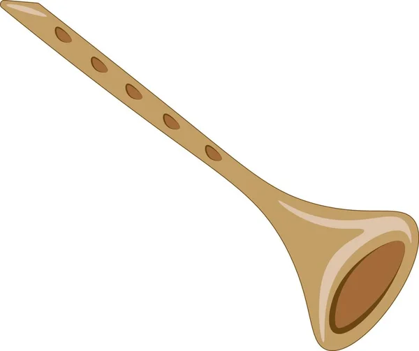 Instrumento Musical Flauta Marrom Vetor Desenho Cores Ilustração —  Vetores de Stock