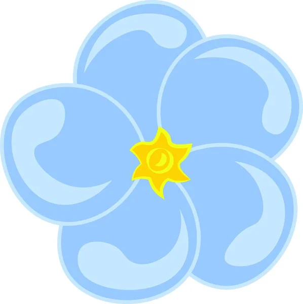 Яскраво Синій Колір Забуває Мене Квітка Вектор Кольоровий Малюнок Або — стоковий вектор
