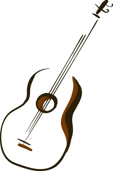 Een Bruine Gitaar Silhouet Vector Kleur Tekening Illustratie — Stockvector