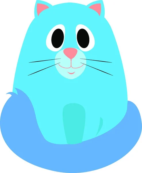Niebieski Kot Ilustracja Wektor Białym Tle — Wektor stockowy