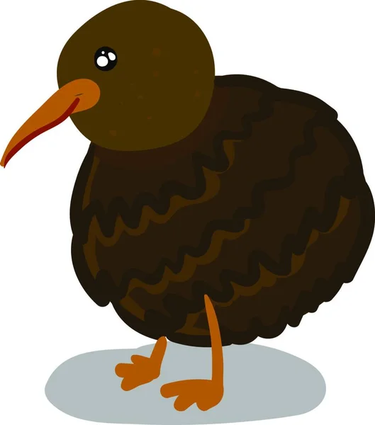 Caricature Oiseau Kiwi Heureux Vecteur Dessin Couleur Illustration — Image vectorielle