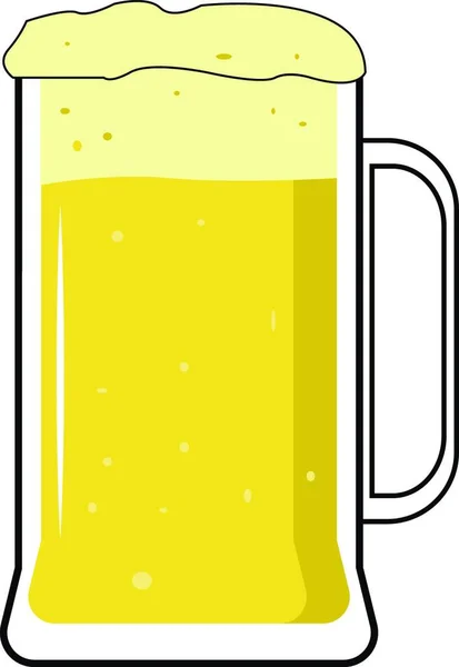 Szklanka Piwa Ilustracja Wektor Białym Tle — Wektor stockowy
