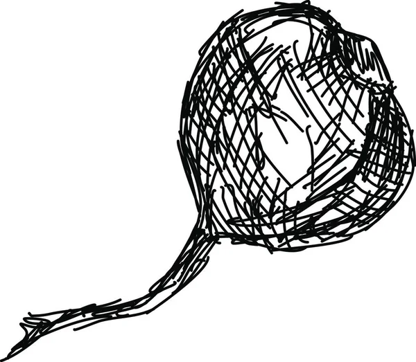 Теннисная Ракетка Эскиз Векторная Иллюстрация Ручной Работы — стоковый вектор