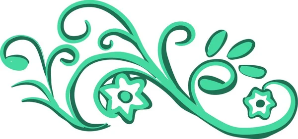 Feuille Verte Avec Motif Fleur — Image vectorielle