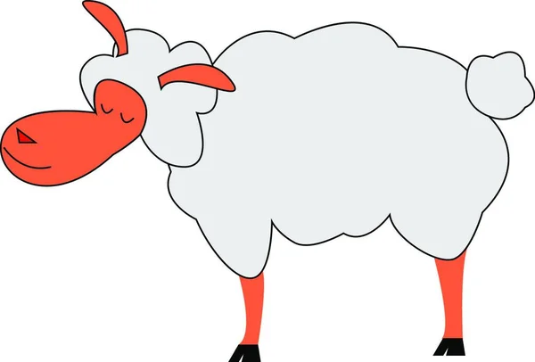 Cartone Animato Agnello Felice Vettore Disegno Colori Illustrazione — Vettoriale Stock