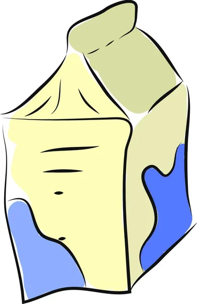 Коробка Свежего Молока Вектор Цветной Рисунок Иллюстрация — стоковый вектор