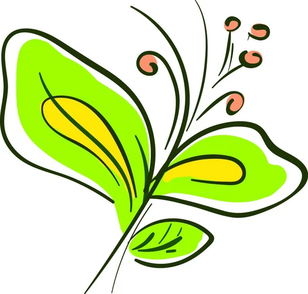 Восточная Горькая Сладость Зелеными Желтыми Листьями Вектором Цветным Рисунком Иллюстрацией — стоковый вектор