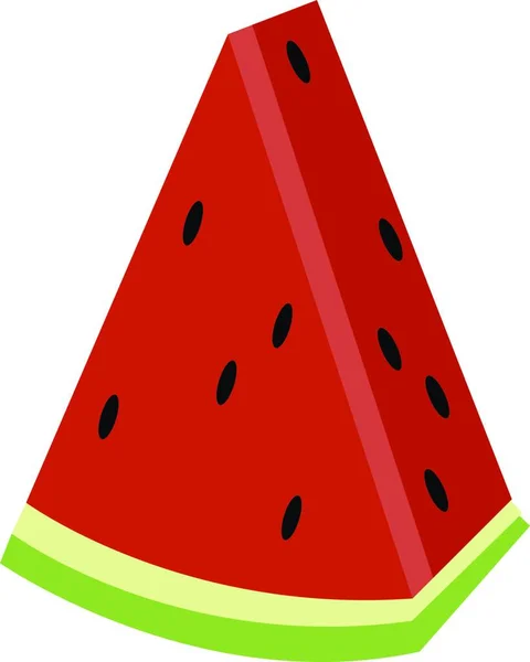 Piece Watermelon Illustration Vector White Background — Stock Vector