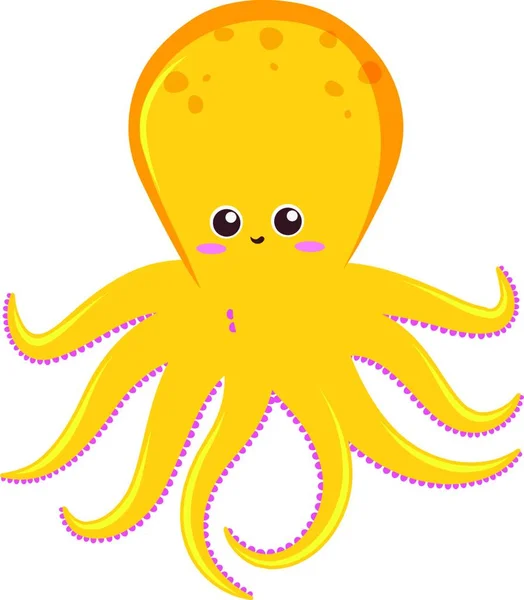 黄色章鱼 白色背景的矢量 — 图库矢量图片