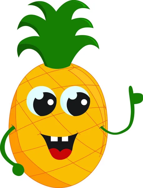 Ikona Owoców Ananasowych Ilustracja Kreskówki Zielone Ikony Wektor Jabłko Dla — Wektor stockowy