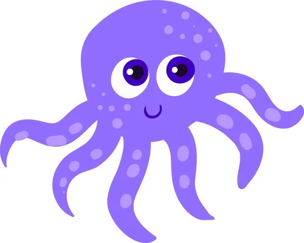 紫色章鱼病媒图解 — 图库矢量图片