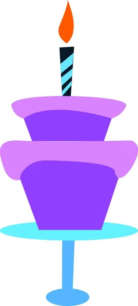 チェリーデコレーションベクターカラーの描画またはイラスト付きのおいしいピンクのフォンダンケーキ — ストックベクタ