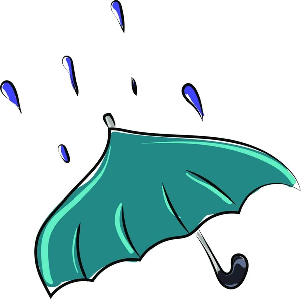 Regenschirm Und Regen Vektorillustration — Stockvektor