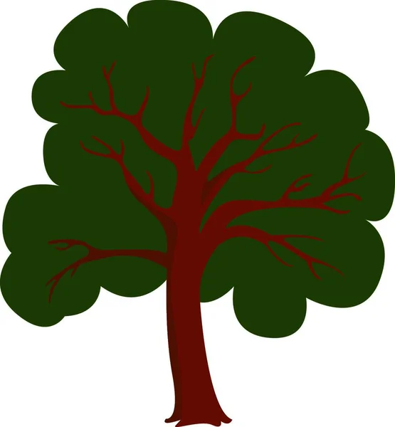 Silueta Árbol Aislada Sobre Fondo Blanco — Vector de stock