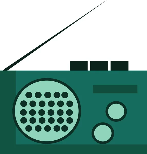 Conjunto Radio Con Manual Búsqueda Frecuencia Nob Vector Color Dibujo — Vector de stock