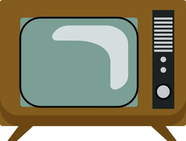 Μια Παλιά Μαύρη Και Λευκή Ρετρό Τηλεόραση Διάνυσμα Χρώμα Σχέδιο — Διανυσματικό Αρχείο