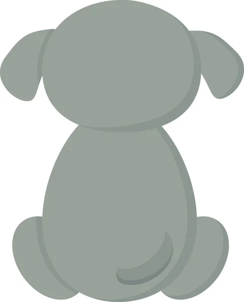 Eine Rückenhaltung Eines Kleinen Niedlichen Sitzenden Hundes Vektor Farbzeichnung Oder — Stockvektor