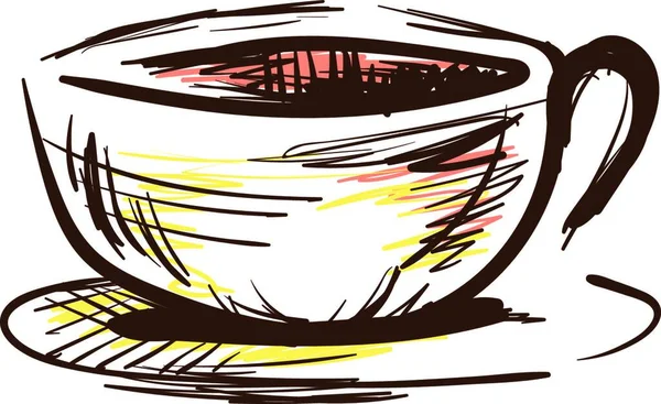 Σκίτσο Ενός Κενού Κυπέλλου Καφέ Χαρτί Διάνυσμα Χρώμα Σχέδιο Απεικόνιση — Διανυσματικό Αρχείο
