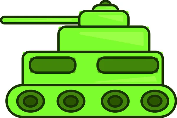 Een Groene Tank Die Gewapend Klaar Voor Vechten Vector Kleur — Stockvector