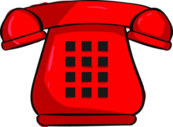 Telefone Vermelho Retro Ilustração Vetor Sobre Fundo Branco —  Vetores de Stock