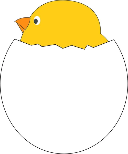 Chick Ägg Illustration Vektor Vit Bakgrund — Stock vektor