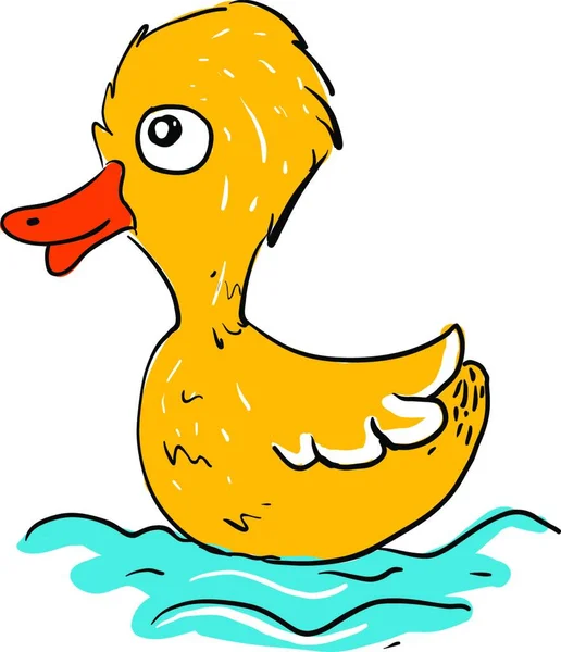 Niedliche Baby Ente Illustration Vektor Auf Weißem Hintergrund — Stockvektor