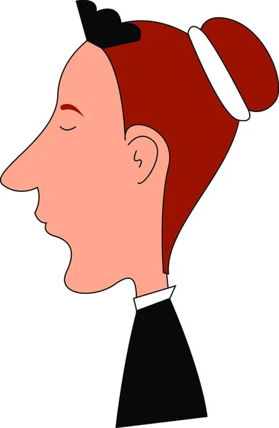 Горничная Рыжими Волосами Иллюстрация Вектор Белом Фоне — стоковый вектор
