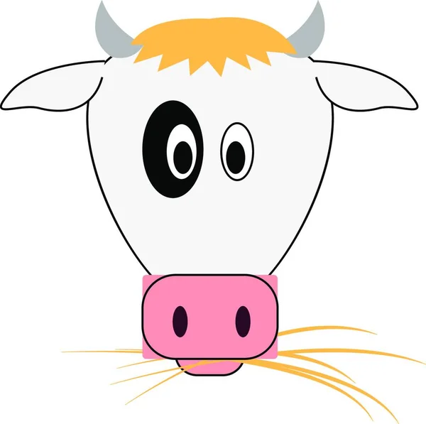 Vaca Comendo Grama Ilustração Vetor Sobre Fundo Branco — Vetor de Stock