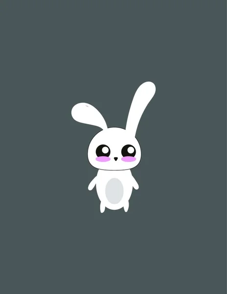 Cute Little Bunny Ilustracja Wektor Białym Tle — Wektor stockowy