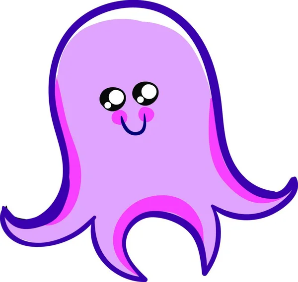 Cute Happy Octopus Illustration Vector White Background — Stock Vector